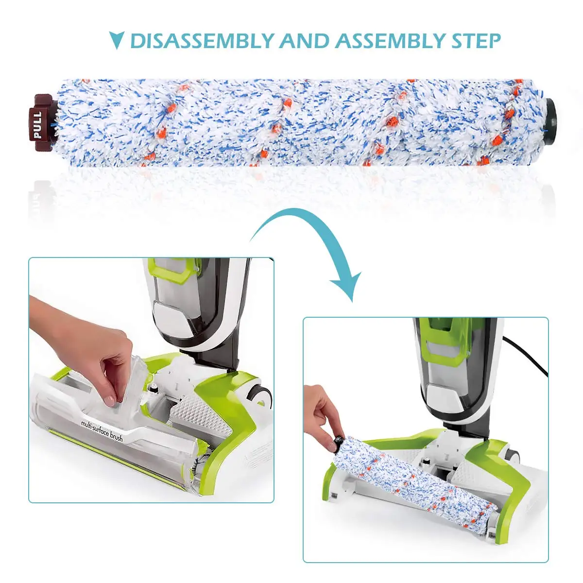 Multi-Oberfläche Pinsel Rolle Ersatz Kompatibel für Bissell 1868 CrossWave 1785 Serie, Ersetzt Teil 1608683, 160-8683, 2-Pack