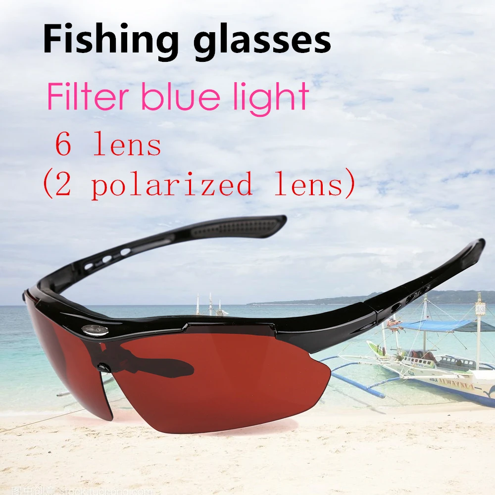 

6 lens Fishing Eyewear Filter blue light Polarized Cycling Glasses Bike Goggles MTB Outdoor Sports Bicycle Sunglasses UV400