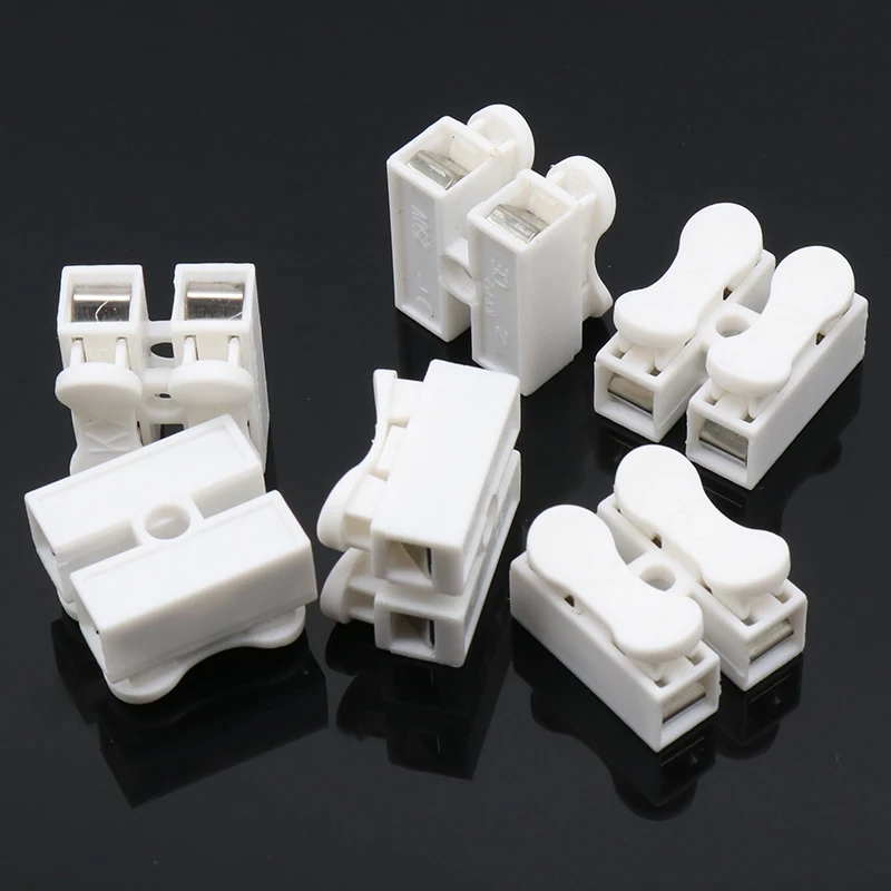 10x 2p Spring Connector wire with no welding no screws Quick Connector cable clamp Terminal Block 2 Way Easy Fit for led strip