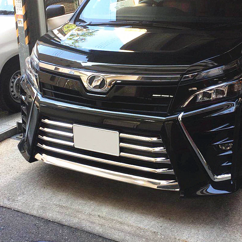 JY SUS304 Stainless Steel Front Bumper Grill Molding Garnish Trim Cover Car Accessories For Toyota Voxy 2017 Facelift