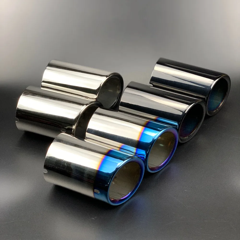 1 paar Edelstahl Auto Auspuff Gerade Schwanz Rohr Tipps 80mm Einlass Für AUDI A4 A5 A6 Q3 09 -16