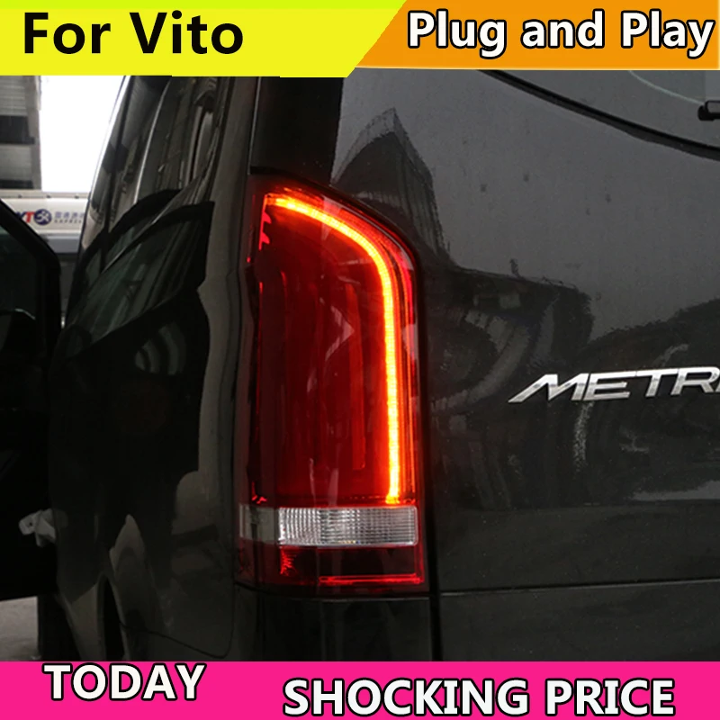 Car Styling for Mercedes-Benz Vito Taillights V260L 2017-2019 V260 Tail Lights Vito Rear with Dynamic Turn Signal