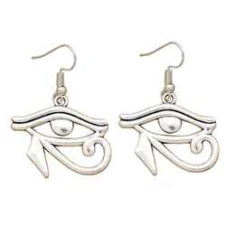 Vintage Silver Plated Egypt Cleopatra Wedjat Eye of Horus Ra Pendant  Earrings Wicca Drop Dangle Women Jewelry Accessories Gifts
