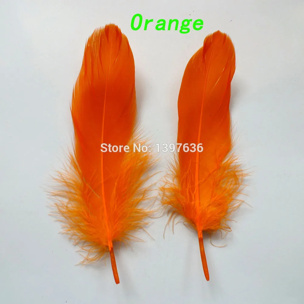 

Wholesale 1000pcs/lot Orange Color High Quality Goose Feathers 5-8 "/ 13-20cm For DIY Crafts Jewelry Show Accessories Decoration