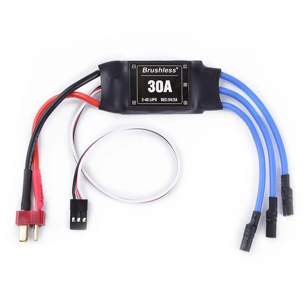 Contrôleur de vitesse électrique XXD sans balais 30A ESC 2-4S avec 5V 2A BEC pour avion hélicoptère Multicopter Rc