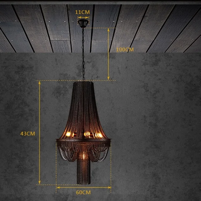 IWHD American Vintage Industrial Lighting Pendant Lights Iron Chain Lampara Loft Style Reton Lamp Bedroom Pendant Light Fixtures