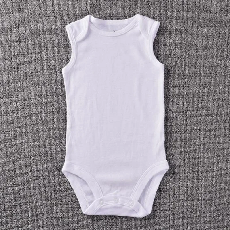 Baby Clothes Plain White Cotton Sleeveless Baby Romper Summer Clothing For Newborns Infantil Overall