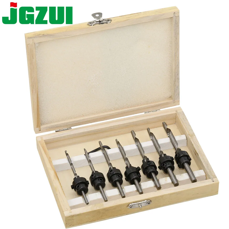 7pcs Countersink Drill Woodworking Drill Bit Set Drilling Pilot Holes For Screw Sizes3-6