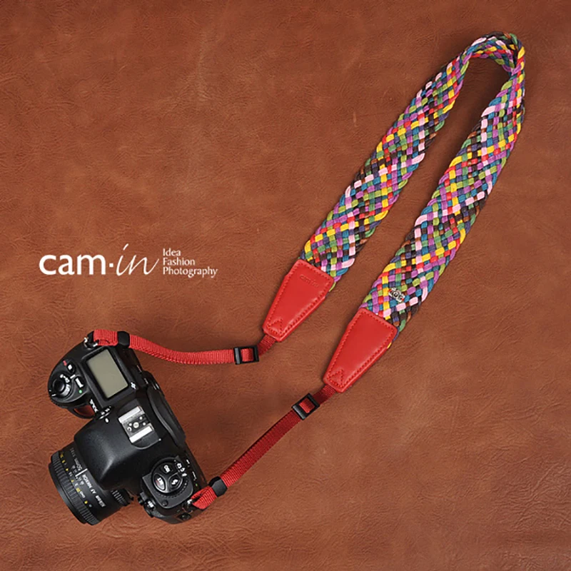 cam-in 8676-2 Soft cotton hand-woven camera strap Digital SLR camera lanyard Shoulder straps Adjustable length