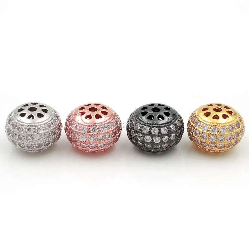 8*10*10mm Micro Pave Clear CZ Oblaten Beads Fit For Making DIY Bracelets Or Necklaces Jewelry