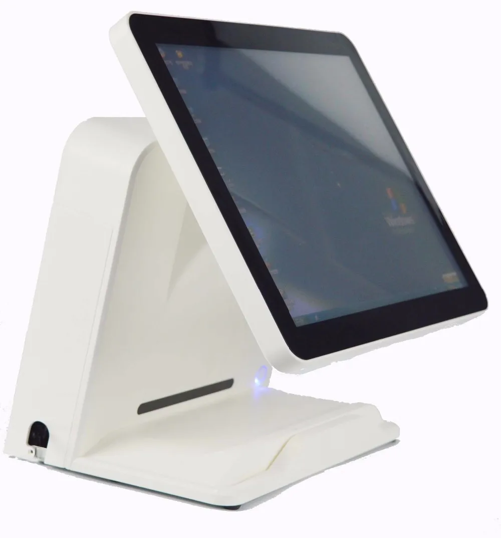 Nieuwe voorraad I5 4200 15 inch capacitieve touchscreen all in one POS Terminal Met MSR kaartlezer en VFD klant display