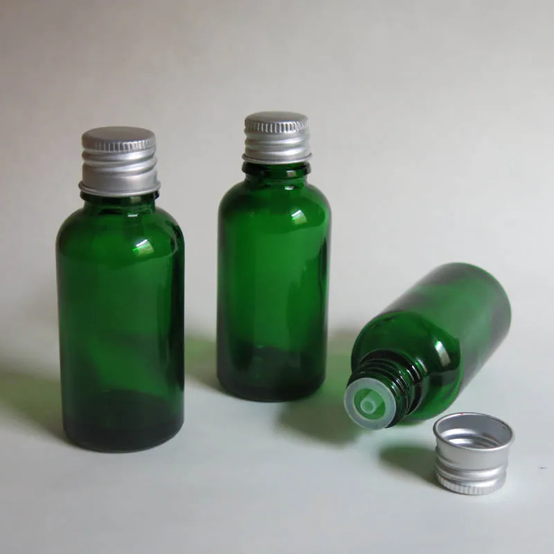 

Wholesale 100pcs/lot 30ml Green Glass Vials Bottle With Cap, 30 mlg glass Essential Oil Bottle for Electronic Cigarette Liquid