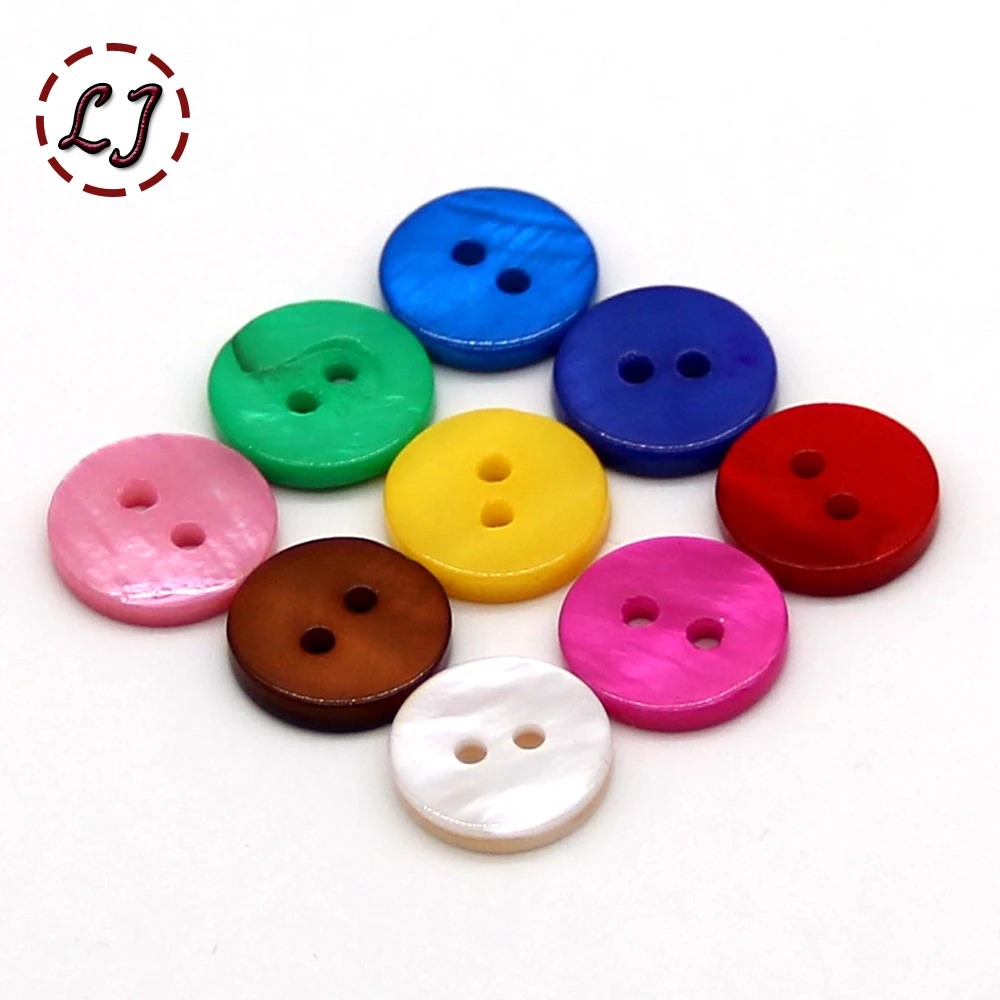 30pcs/lot 12mm color Natural Shell Sewing Buttons Color Mother of Pearl MOP Round Shell Button garment Sew Accessories DIY