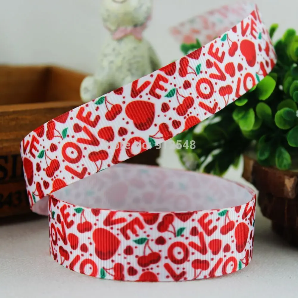 YJHSMY 1493165, 9Style 5yard/lot 22/25mm Christmas Series Printed grosgrain ribbon, DIY handmade,headwear accessories, wedding