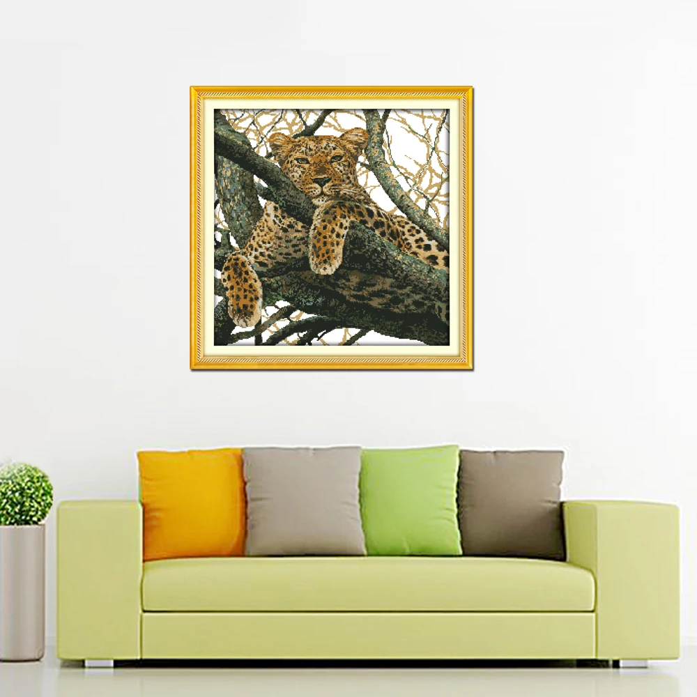 Gioia Domenica La Cheetah Contati Punto Croce Stampato A Punto Croce Kit di Ricamo A Punto Croce FAI DA TE Per La Casa Della Decorazione Della