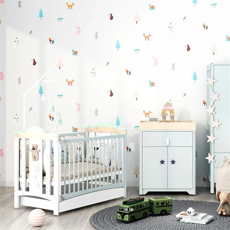 

beibehang Children's room wallpaper boy girl room princess powder warm cartoon animal girl bedroom Nordic style hotel wallpaper