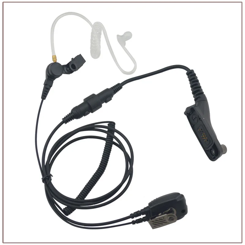 Auricular acústico de aire de 2 cables con micrófono combinado, PTT y Mini enchufe Din 44-M7 para Motorola APX4000 XPR6300 DP4800 MTP6550 XIR P8200