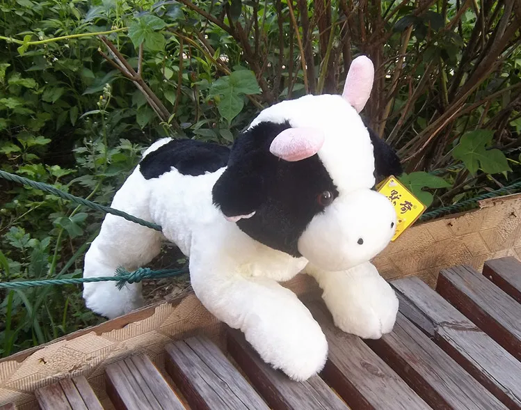 

high quality large 42cm cartoon dairy cow plush toy doll soft throw pillow birthday gift b0415