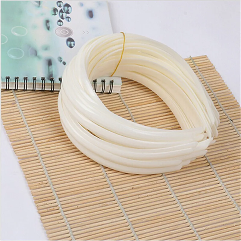 12Pcs/pack 10MM Width White Plain Girls Headband Trendy Plastic Hair Band DIY Craft For Women Girls Wholesale