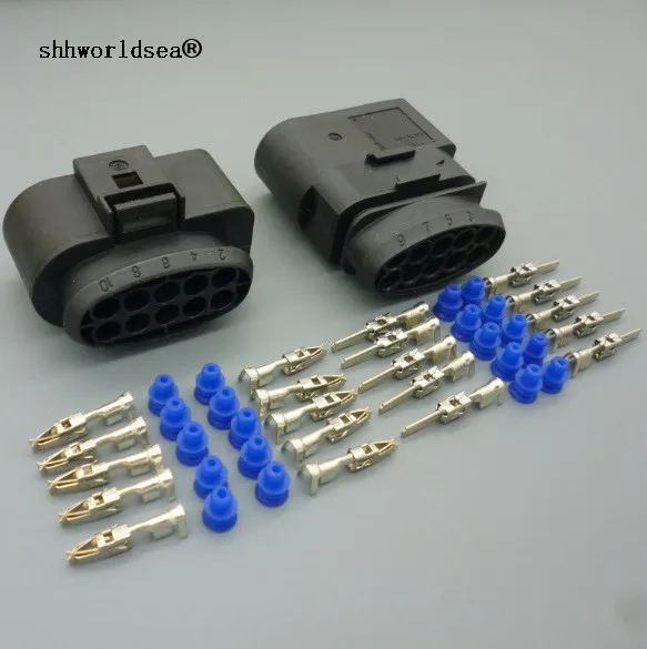 Shhworldsea 10 Pin 1J0973835 1J0973735 Female Male 3.5 Auto Temp Sensor Plug Deflation Valve Plug Waterproof Connector For VW