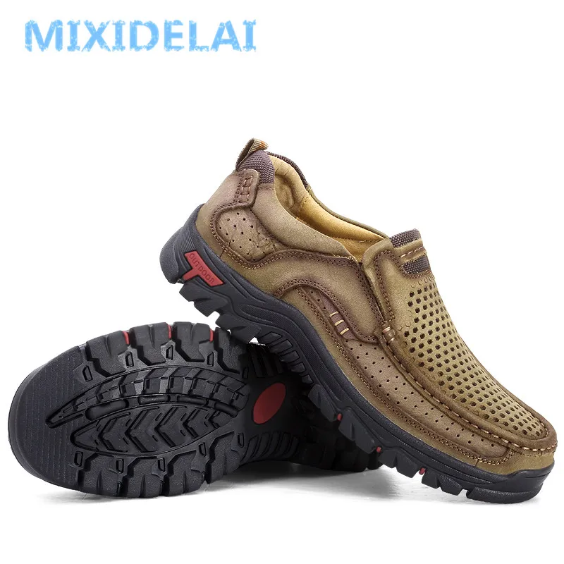 MIXIDELAI Genuine Leather Men Shoes England Trend Male Footwear Set Foot Men\'s Casual Outdoors Man Flats Work Shoes Large Size48