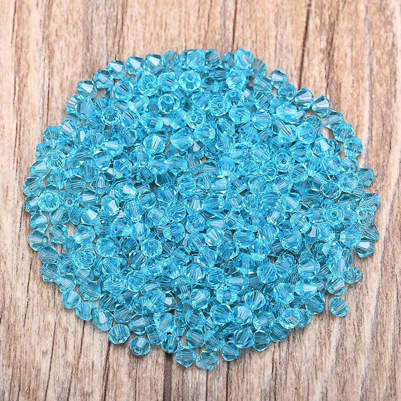 Blue 100pc 4mm Austria Crystal Bicone Beads 5301 Loose Spacer Beads Bracelet Jewelry Making DIY   S-13