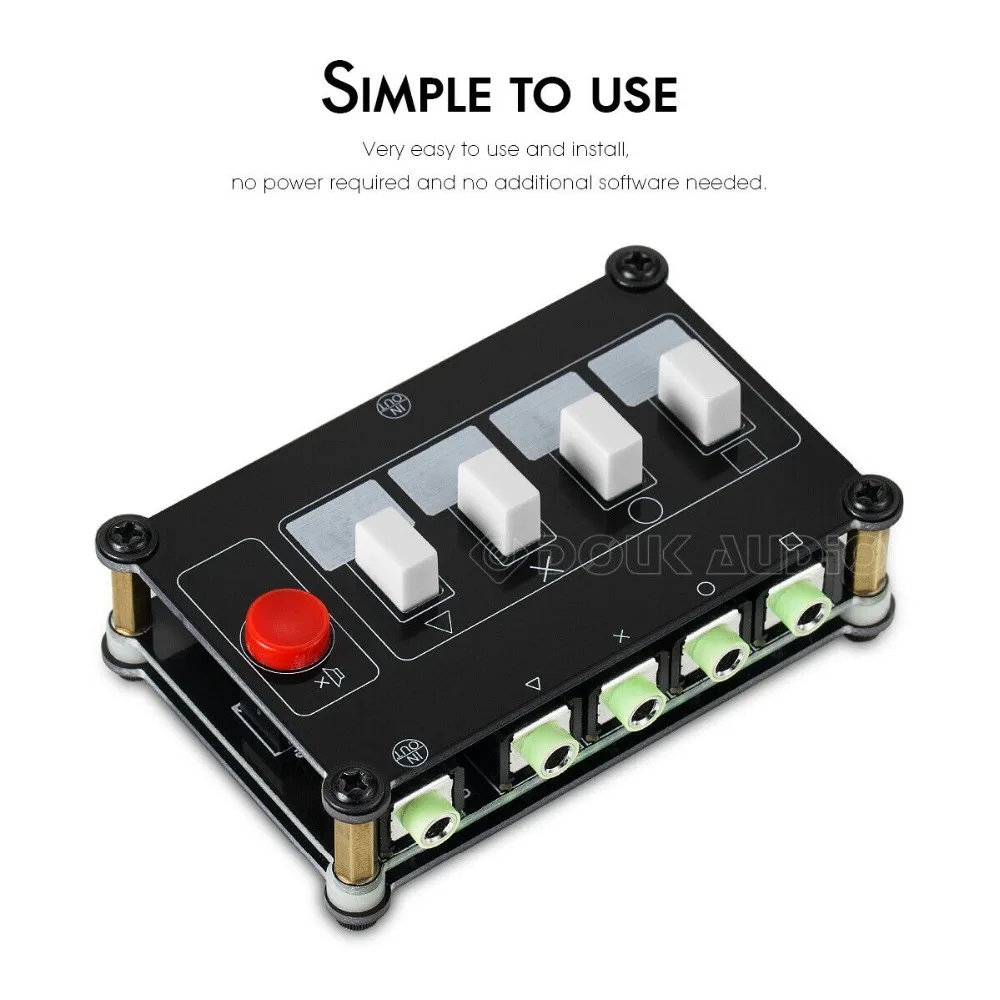 MC104-Pro 3.5mm headphone  4 ways Audio Switcher Splitter selector preamp