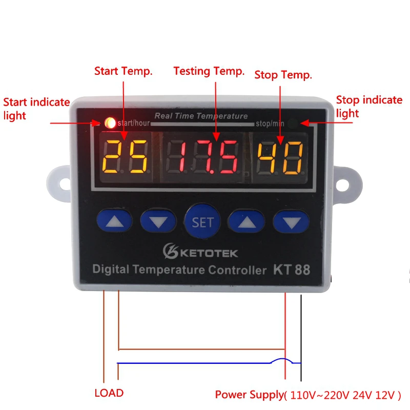 Thermostat Digital Temperature Controller 12V 220V LED Temperature Regulator Switch Control for Aquarium Incubator Sensor