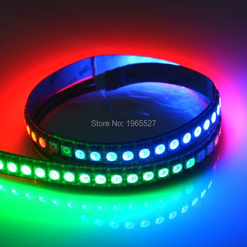 Imagem -06 - Rgb Pixel Led Luz de Tira 6pin 5050 Smd Rgb Led Built-in Hd107s Apa102 Semelhante Apa107 com Dados e Relógio 5v 144leds m Hd107s