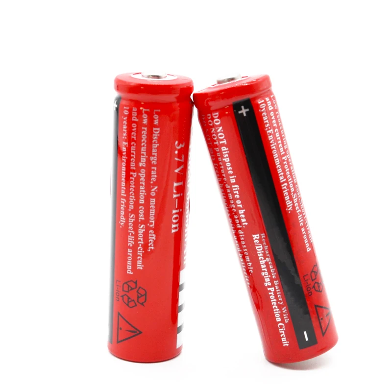 2-10 pz 100% nuova batteria 18650 batteria ricaricabile agli ioni di litio 6800mAh batteria rossa per giocattoli torcia spedizione gratuita