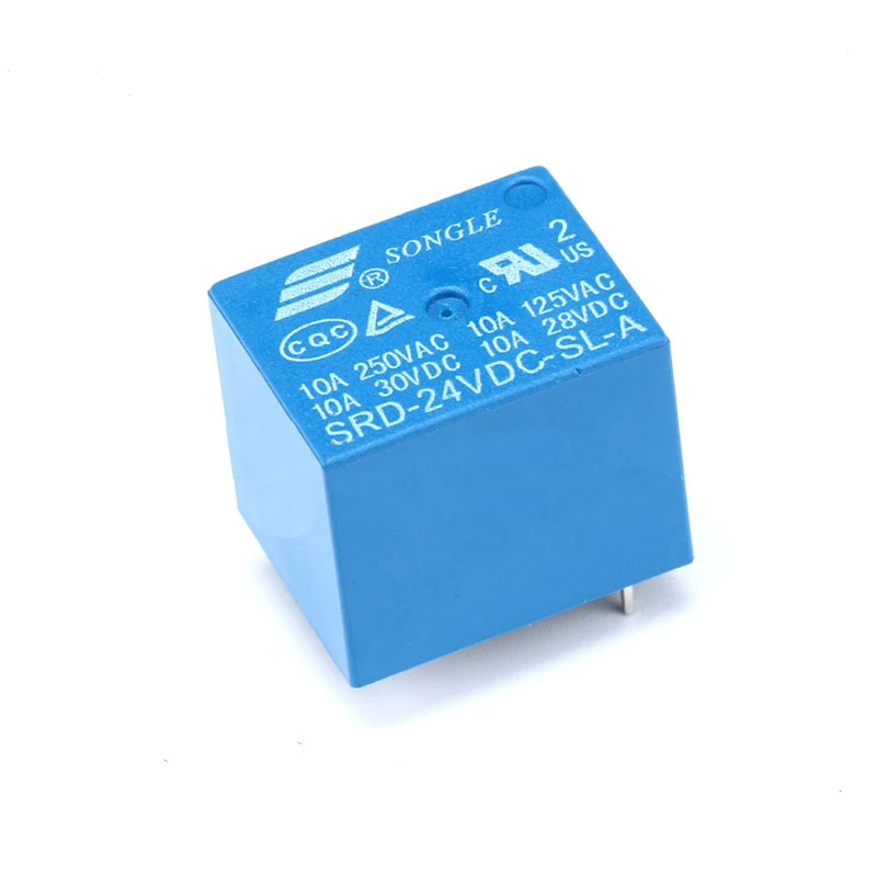 Free shipping 10pc Original SRD-24VDC-SL-A  T73 24V 10A 4pin DC Power Relay PCB Type blue color