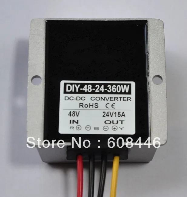 48V (36V-60V) to 24V 15A 360W Waterproof DC DC buck Converter output for car RoSH CE 5pcs/lot