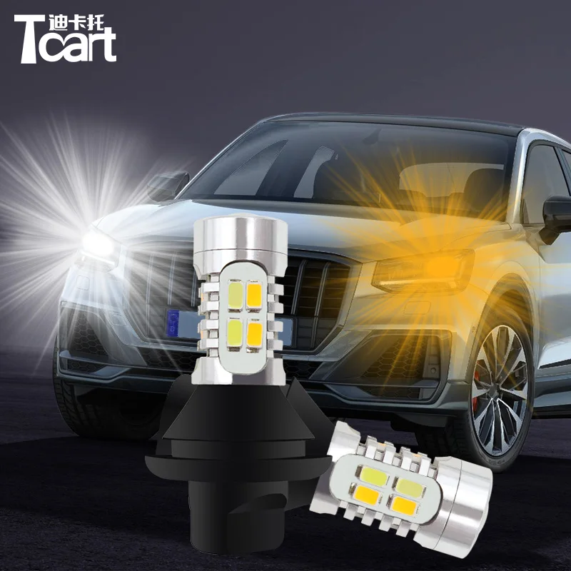 Tcart T20 7440 W21W For Nissan X-trail T31 T25 3157 Leaf 2014 Auto Led Bulbs Car LED DRL Daytime Running Light Turn Signals Lamp