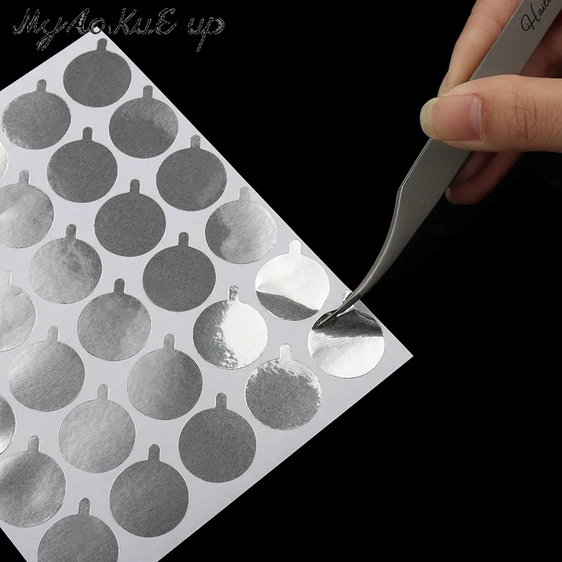 300 stücke Wimpern Kleber Halter Folie Palette Kleber Papier Patches Aufkleber Für Wimpern Verlängerung Einweg Kleber Papier Pad Auge Aufkleber – Detail 2
