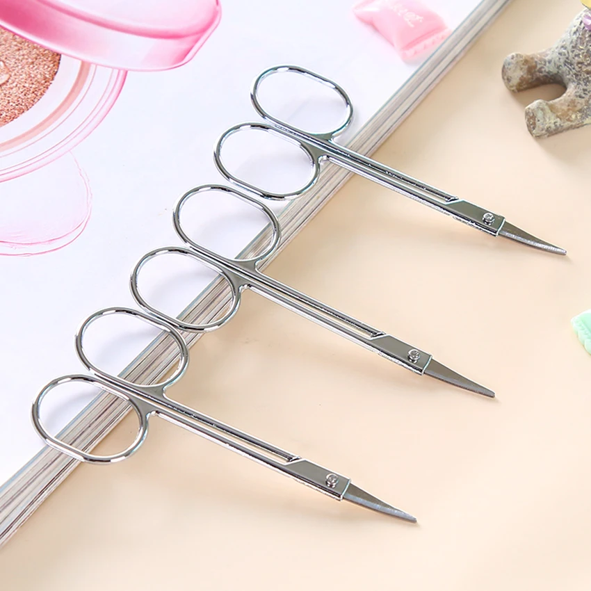 Gebogene Handwerk Schere für Augenbraue Wimpern Extensions Edelstahl Nase Haar & Bart Trimmen Schere für Männer und Frauen