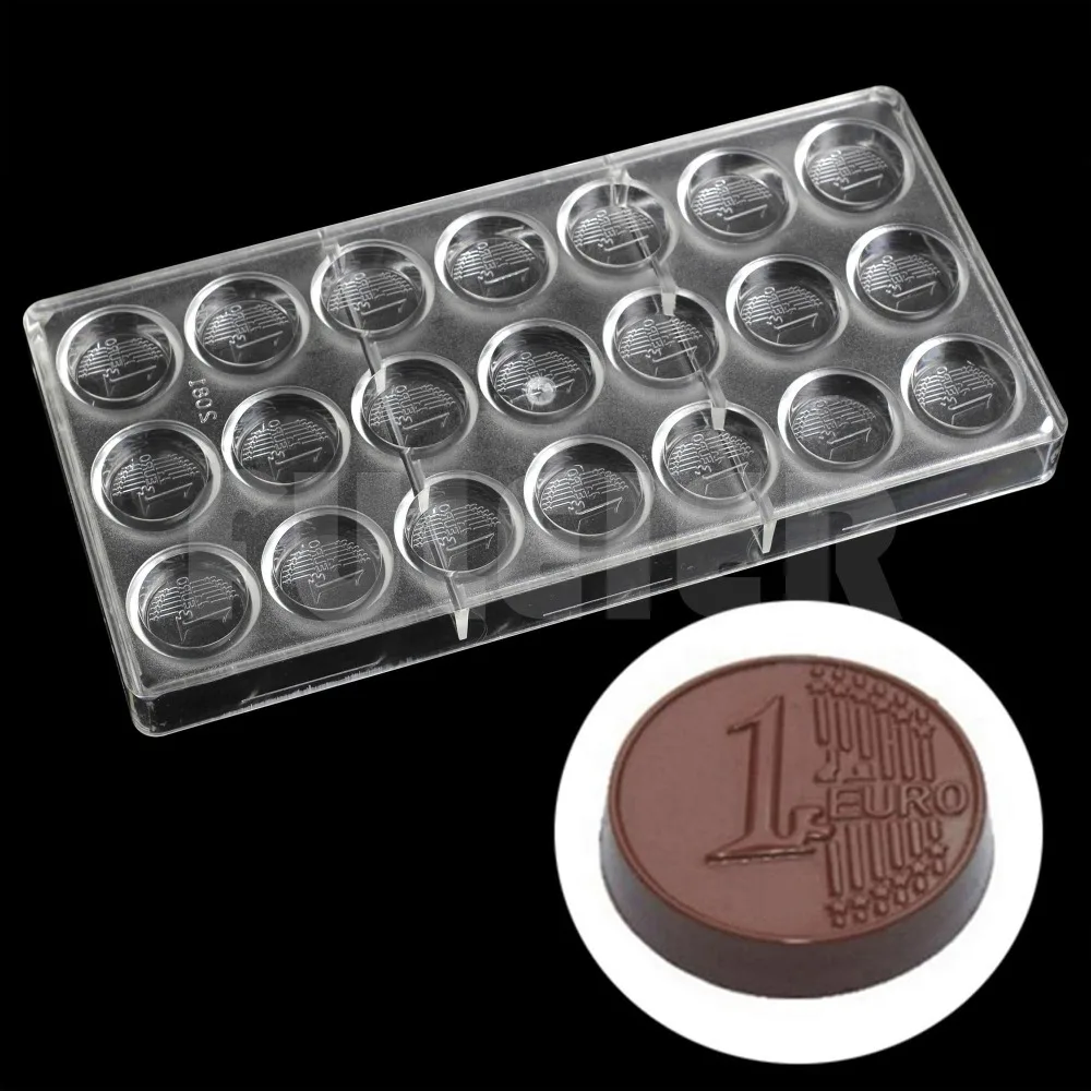 

1 EURO shape PC Polycarbonate chocolate molds kitchen Accessories Pastry creative chocolate forma to bakeware cake baking tools