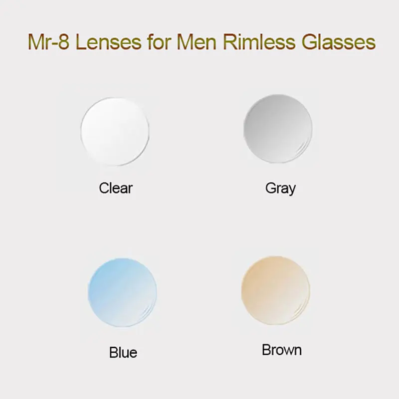 MR-8 Lenses for Men Rimless Diamond Cutted Glasses Frame,Customized Shape Choices and Optional Colors