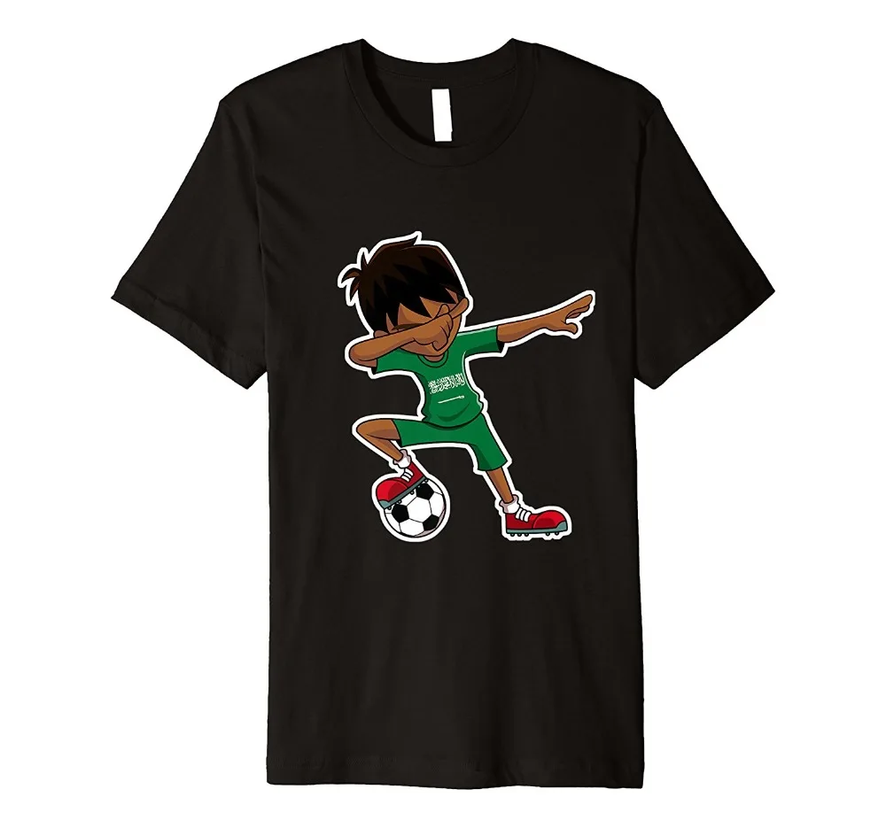 2019 New Arrival Casual Men Clothing Camisetas Dabbing Soccerer Boy Jersey Shirt, Saudi Arabia Flag Footballer Fitness T-Shirts