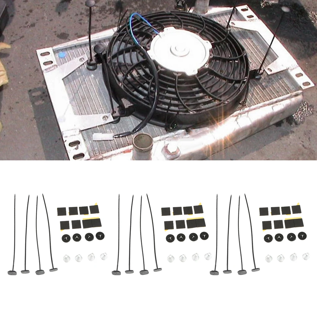 3Set Electric Radiator Fan Ties Straps Mounting Kit Universal Strap Tie Fans Electric Cooling Fan Mounting Kit