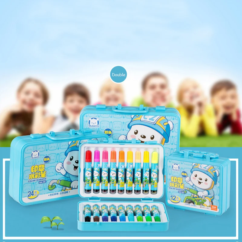 

Truecolor Children watercolor pen 24 color 36 color portable cassette seal paintbrush lovely children set