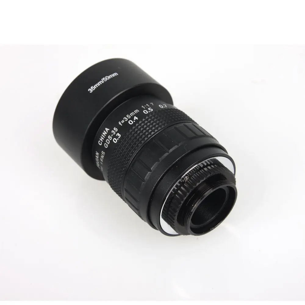 FUJIAN 35mm F1.7 CCTV F1.7 Lens + C-N1 Mount Ring + Lens Hood +