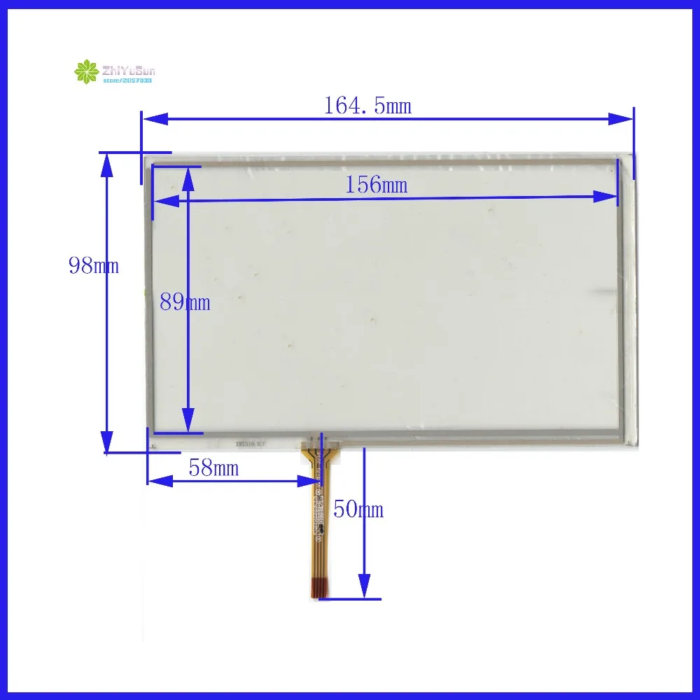 

ZhiYuSun XWT316 165mm*100mm 7inch 4 line For CarDVD touch screen it's compatible width 100mm lengt165mm The cable from left58mm