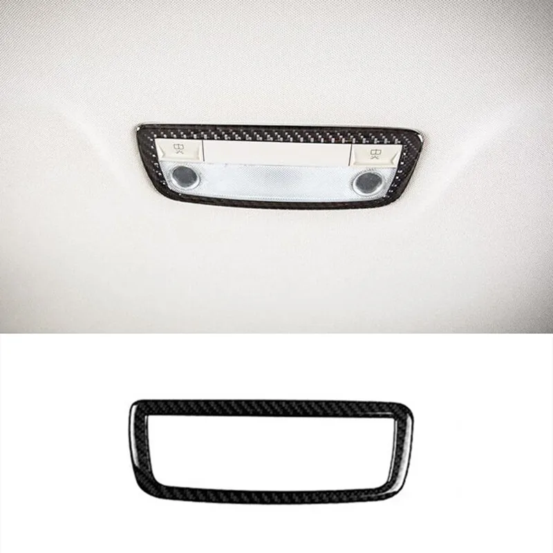 Carbon Fiber Car Roof Reading Lamp Cover Trim For Mercedes Benz C class W204 2007-2014 Dome Light Frame Decoration