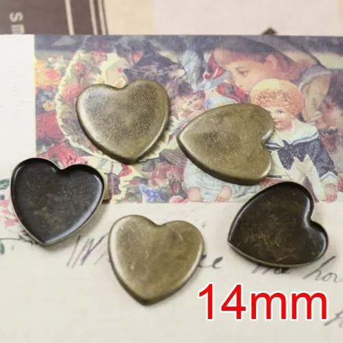 

Free shipping!!! Lead Free 1000pcs/lot Inside size 14mm bronze color square Cameo Base Sett