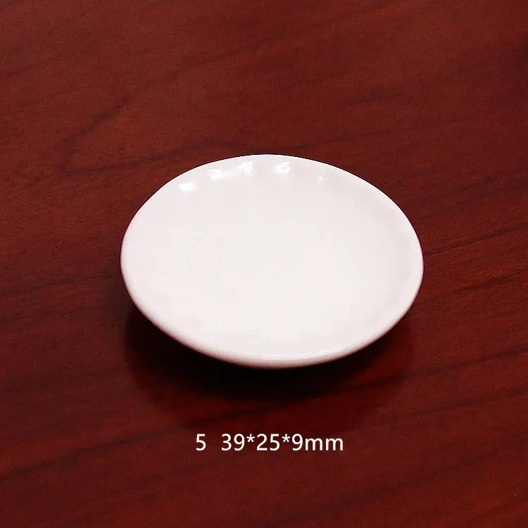 5pcs White plate Dishes Simulation Plates Miniature Pretend Play Kitchen Toys Dinner Tableware Doll House Accessories Kids Gift