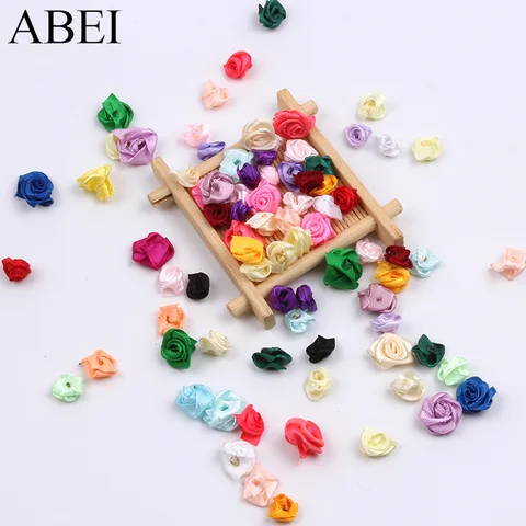 Мини атласные ленты розы ABEI 300 шт