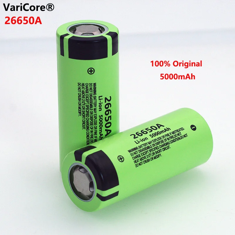 1-6pcs VariCore 26650A Li-ion Battery 3.7V 5000mA Rechargeable batteries Discharger 20A Power battery for flashlight E-tools