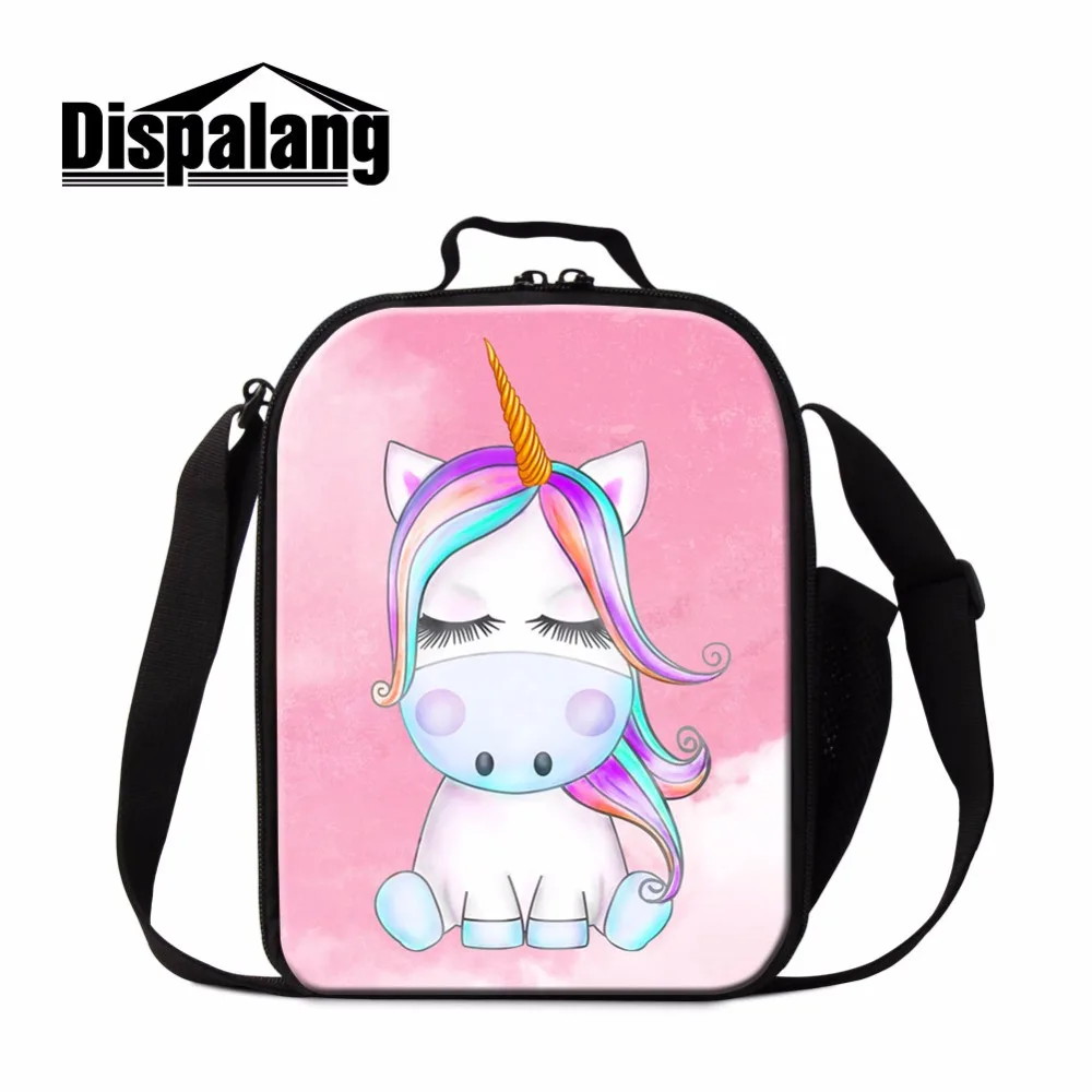 

Dispalang Small Cartoon Lunch Bag for Children Unique Unicorn Insulated Cooler Bag for Girls Cross Body Lunch Container for Kids