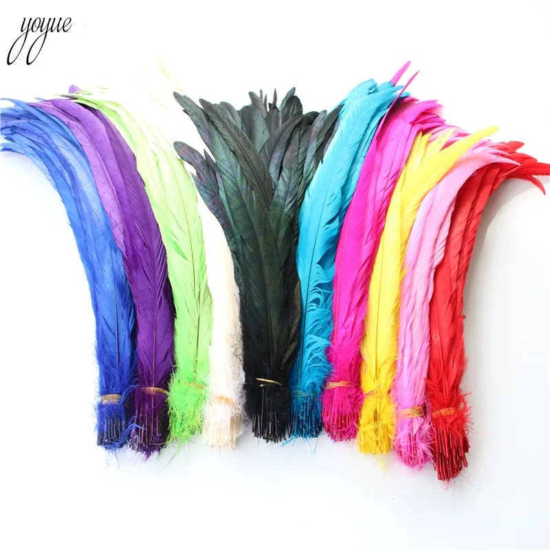 

Wholesale 100PCS 25-30CM/10-12inch Natural Rooster tail Feathers For Decoration Craft Feather Christma Diy Pheasant Feather