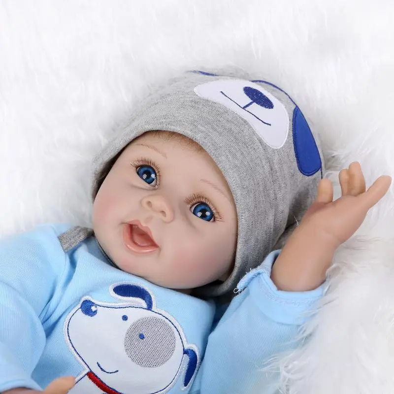 22 inches Silicone Reborn Baby Doll 55 CM Vinyl Babies Dolls Toys For Girls Real Dolls Toy For Children Gifts Lovely Doll